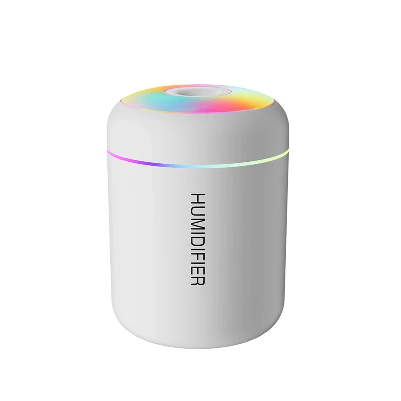 USB Mini Air Humidifier with Aroma Diffuser Cool Mist and LED Light for Bedroom and Desktop