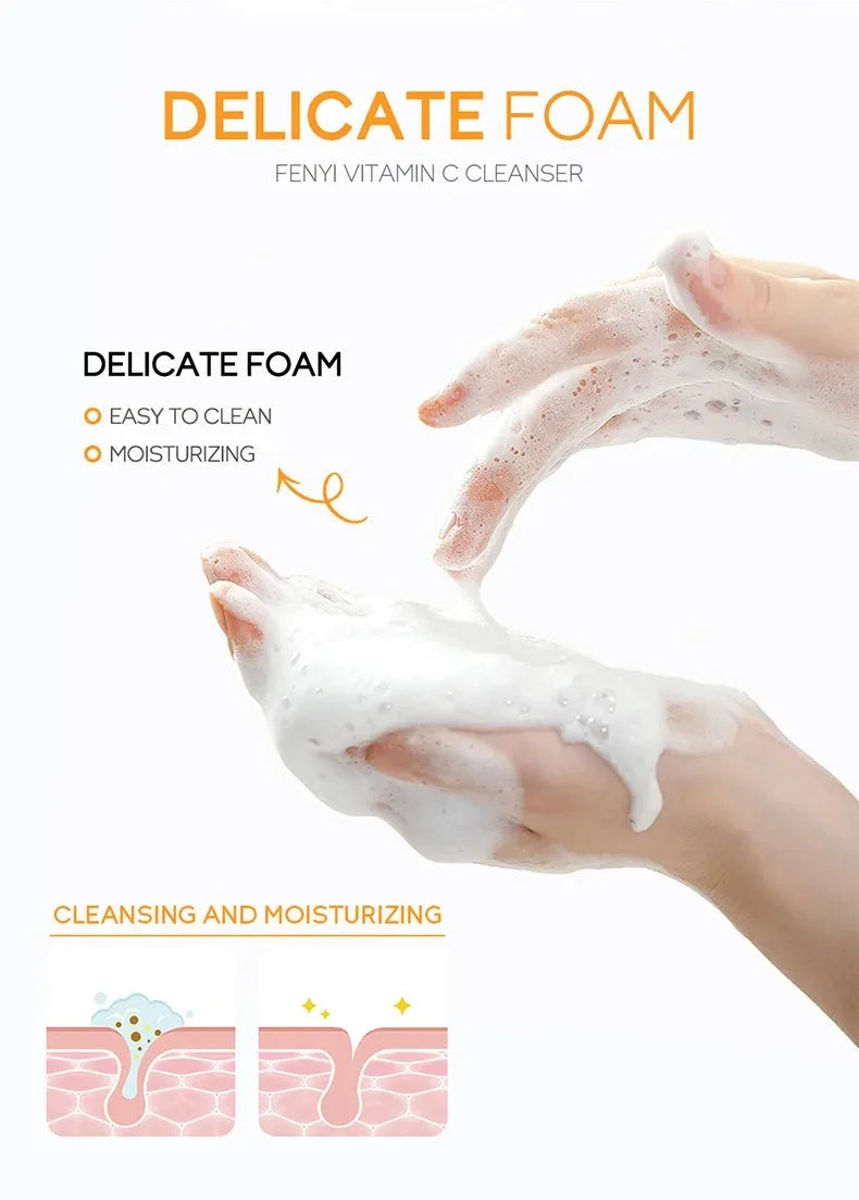 Vitamin C Facial Cleanser with Niacinamide for Deep Cleansing Brightening and Blackhead Removal