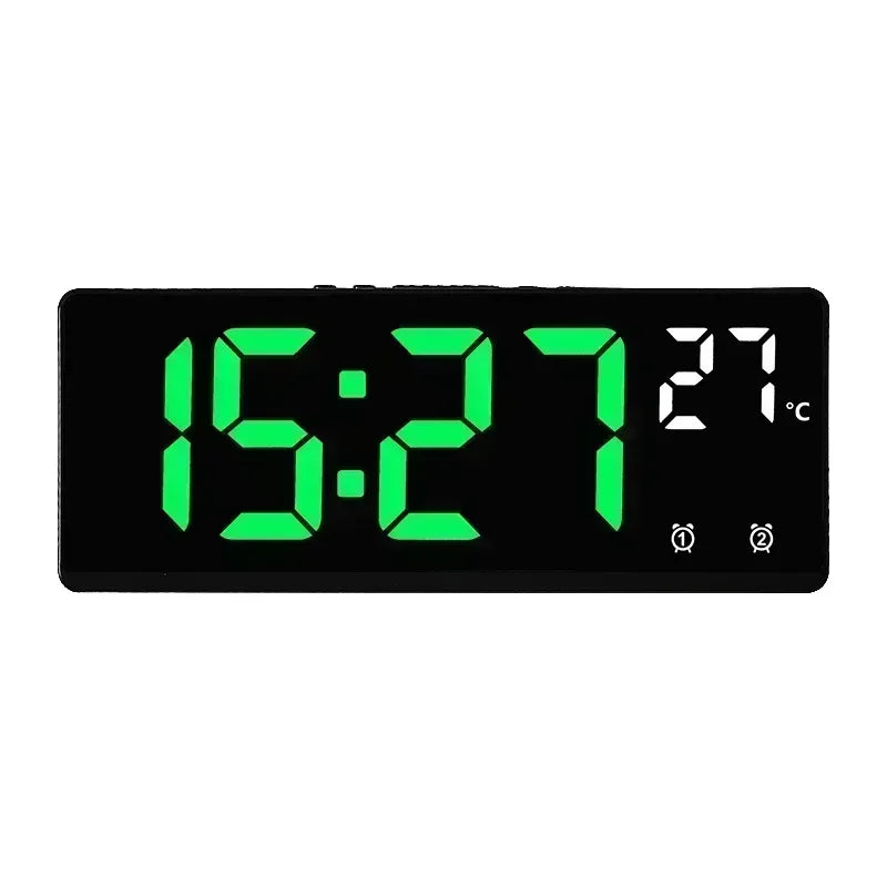 LED Desk Clock with Temperature Display Dual Alarm Snooze and Night Mode for Bedroom and Office
