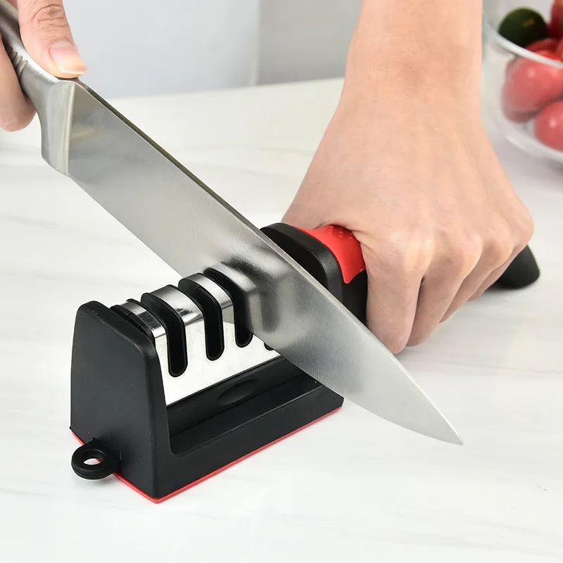 4 Stage Knife Sharpener Handheld Multi Functional Kitchen Sharpening Tool for All Blade Types