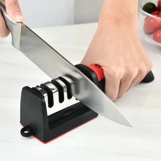4 Stage Knife Sharpener Handheld Multi Functional Kitchen Sharpening Tool for All Blade Types