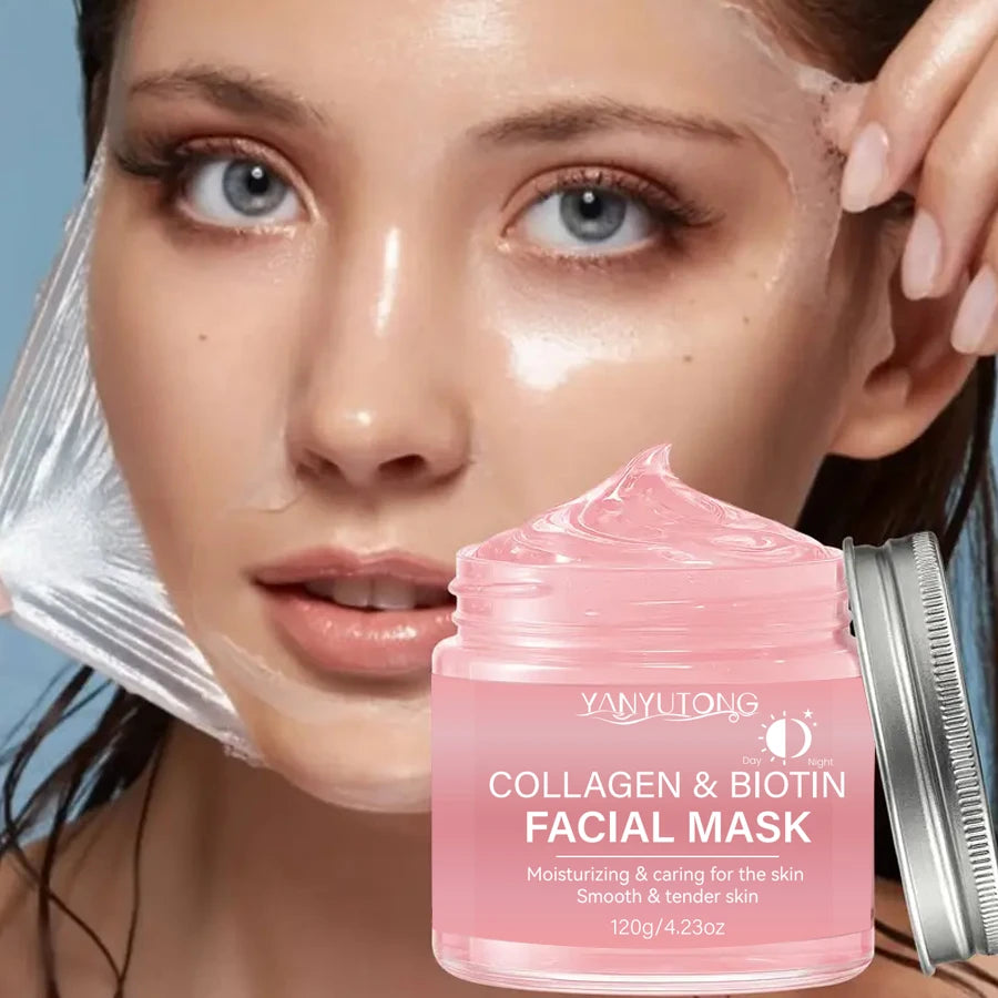 Collagen Peel Off Face Mask with Biotin and Kojic Acid for Deep Hydration and Skin Brightening