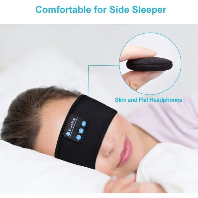 Bluetooth Sleep Mask Headphones Wireless Soft Headband Eye Mask for Side Sleepers and Travel