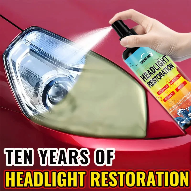 Headlight Restoration Kit with Protective Coating Spray to Remove Yellowing and Oxidation