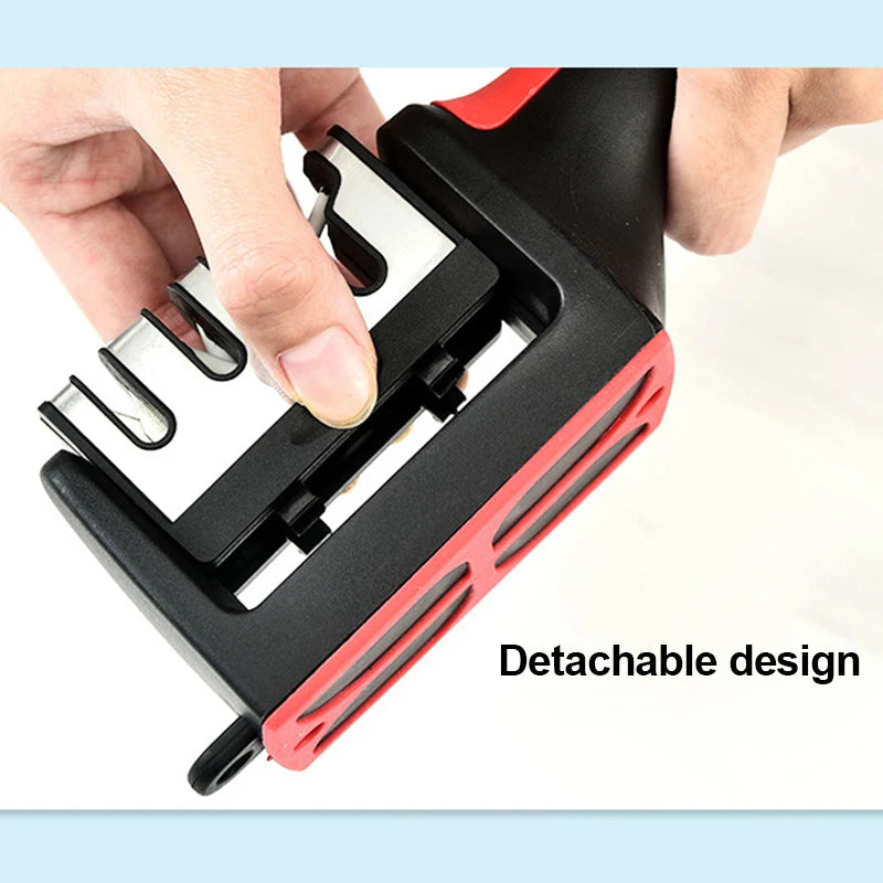 4 Stage Knife Sharpener Handheld Multi Functional Kitchen Sharpening Tool for All Blade Types