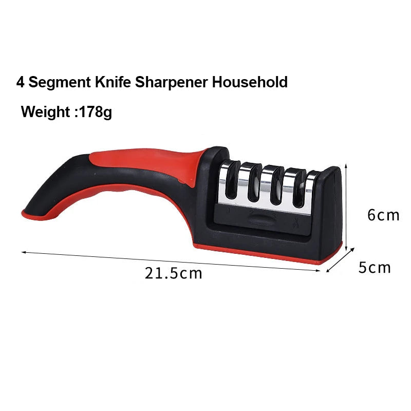 4 Stage Knife Sharpener Handheld Multi Functional Kitchen Sharpening Tool for All Blade Types