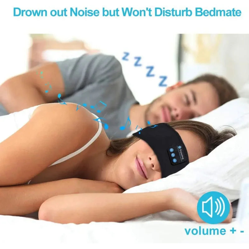 Bluetooth Sleep Mask Headphones Wireless Soft Headband Eye Mask for Side Sleepers and Travel