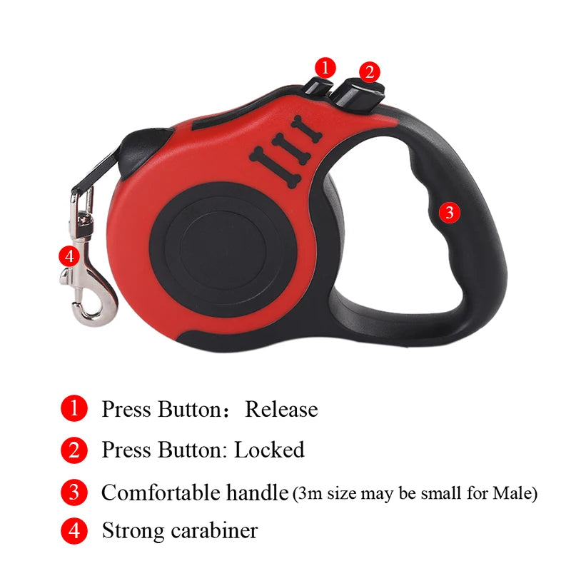 Retractable Dog Leash for Small Dogs and Cats Durable Nylon Lead for Walking Hiking and Travel
