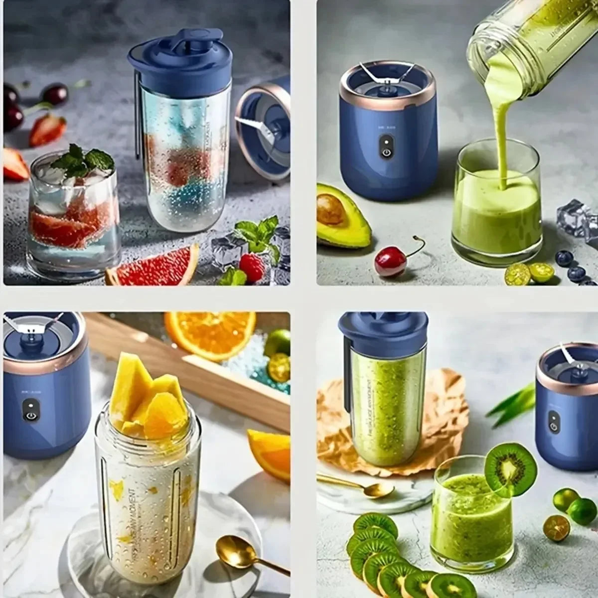 Portable USB Blender 400ml Electric Travel Juicer Cup for Smoothies Shakes and Fresh Juice