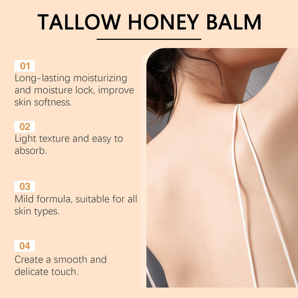 Tallow and Honey Glow Cream for Face and Body Brightening Firming and Deep Hydration