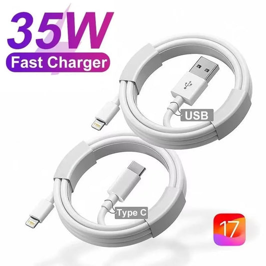 35W USB C Fast Charging Cable for iPhone 15 14 13 12 11 Pro Max XR XS and Android Devices