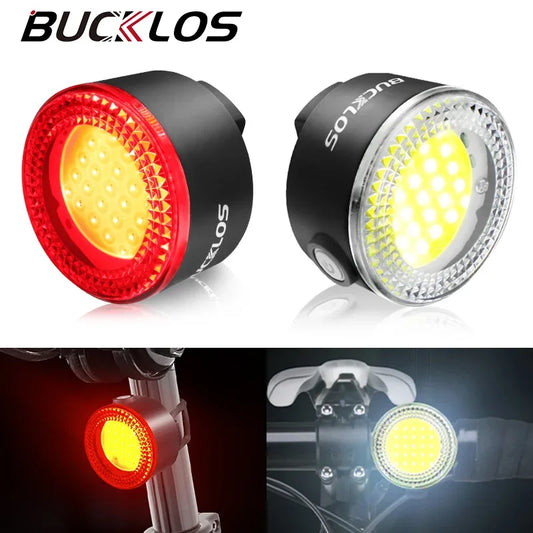 Rechargeable Bike Light Set COB LED Front and Rear Bicycle Lights for Mountain and Road Cycling