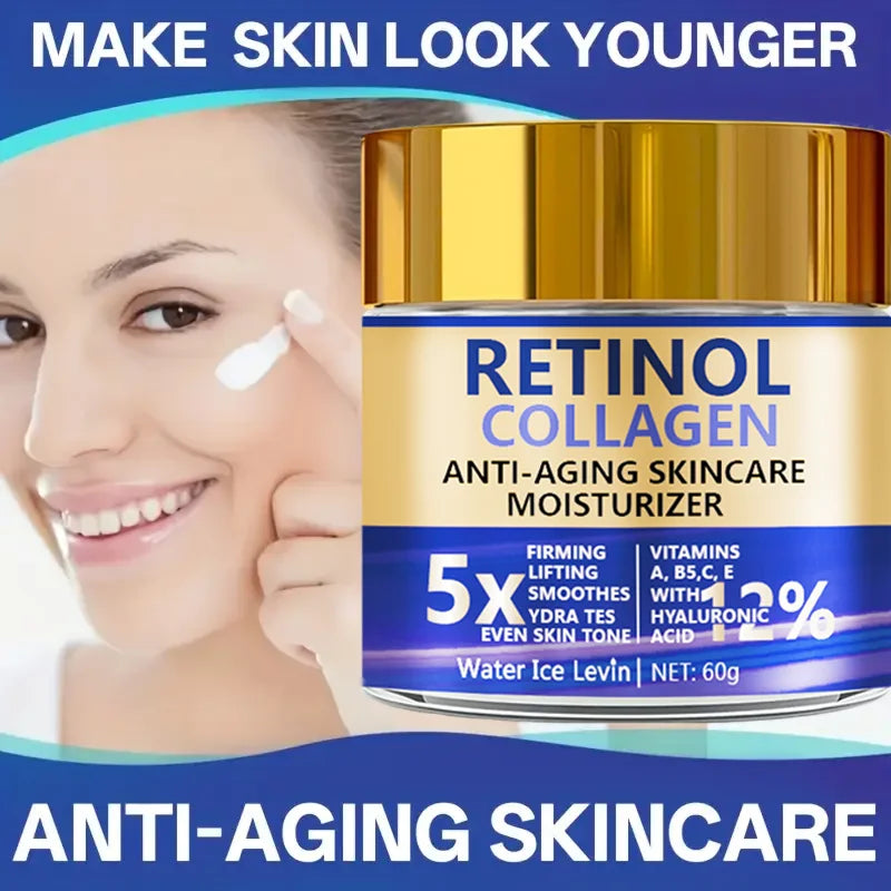 Retinol and Collagen Anti Aging Face Cream with Hyaluronic Acid for Firming and Moisturizing