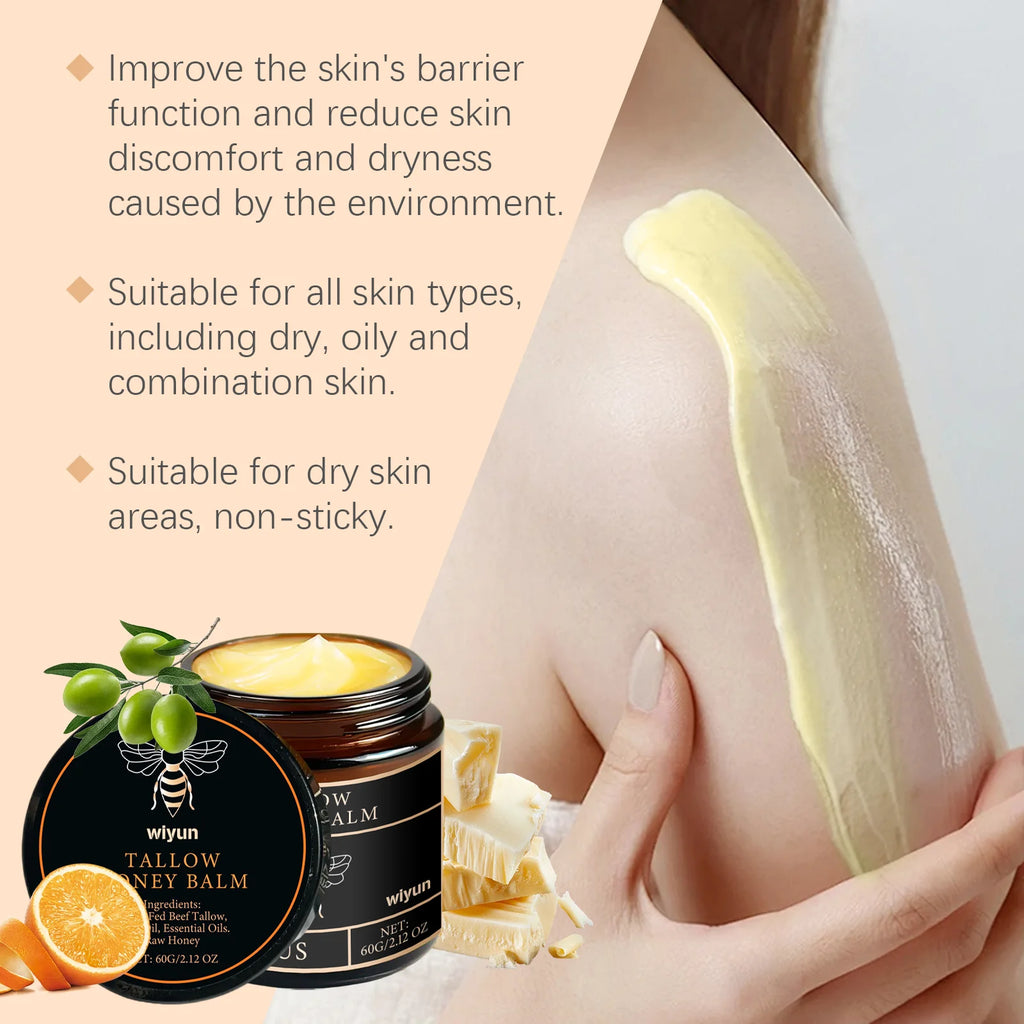 Tallow and Honey Glow Cream for Face and Body Brightening Firming and Deep Hydration