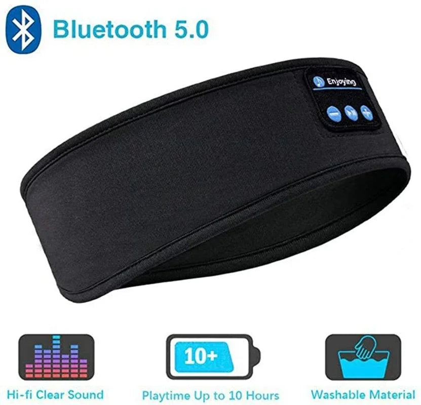 Bluetooth Sleep Mask Headphones Wireless Soft Headband Eye Mask for Side Sleepers and Travel