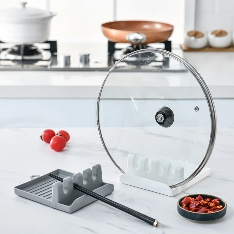 Kitchen Utensil Holder Spoon Rest and Spatula Rack Organizer Non Slip Food Grade Plastic