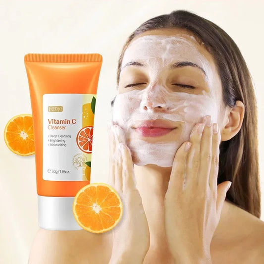 Vitamin C Facial Cleanser with Niacinamide for Deep Cleansing Brightening and Blackhead Removal