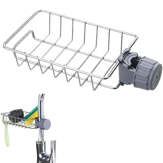 Kitchen Sink Drain Rack Sponge Holder and Soap Drainer Organizer for Faucet and Counter Storage