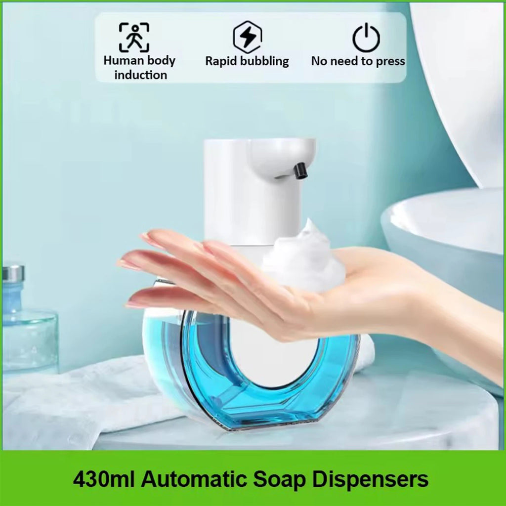 Automatic Soap Dispenser Wall Mounted 500ml Touchless Foam Dispenser with USB Charging for Bathroom