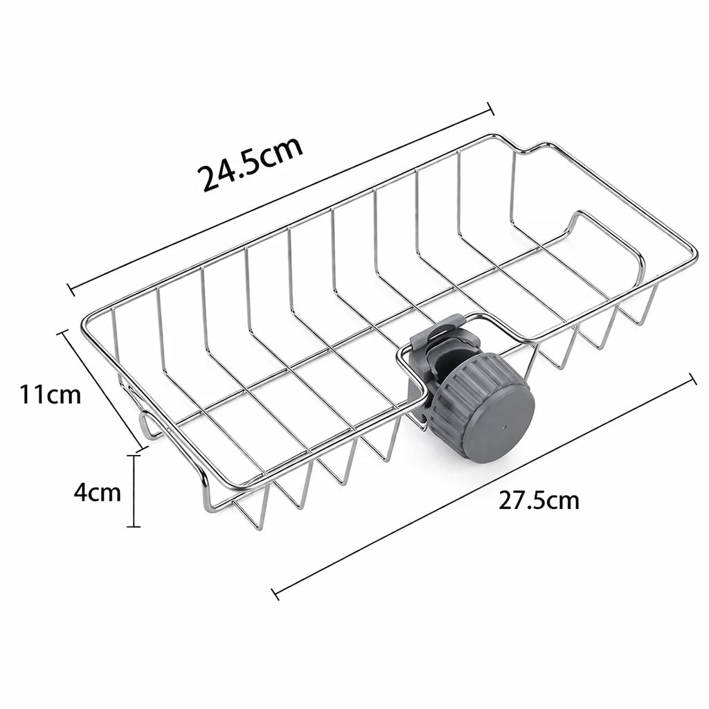 Kitchen Sink Drain Rack Sponge Holder and Soap Drainer Organizer for Faucet and Counter Storage