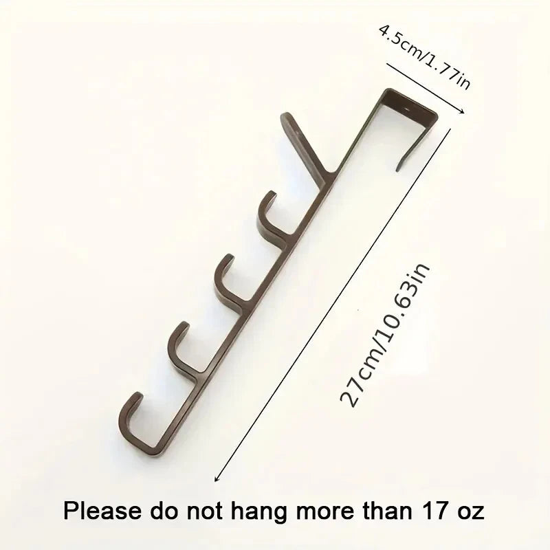 Over Door Clothes Hanger Rack with 5 Hooks for Bags Hats Jackets and Bedroom Organization