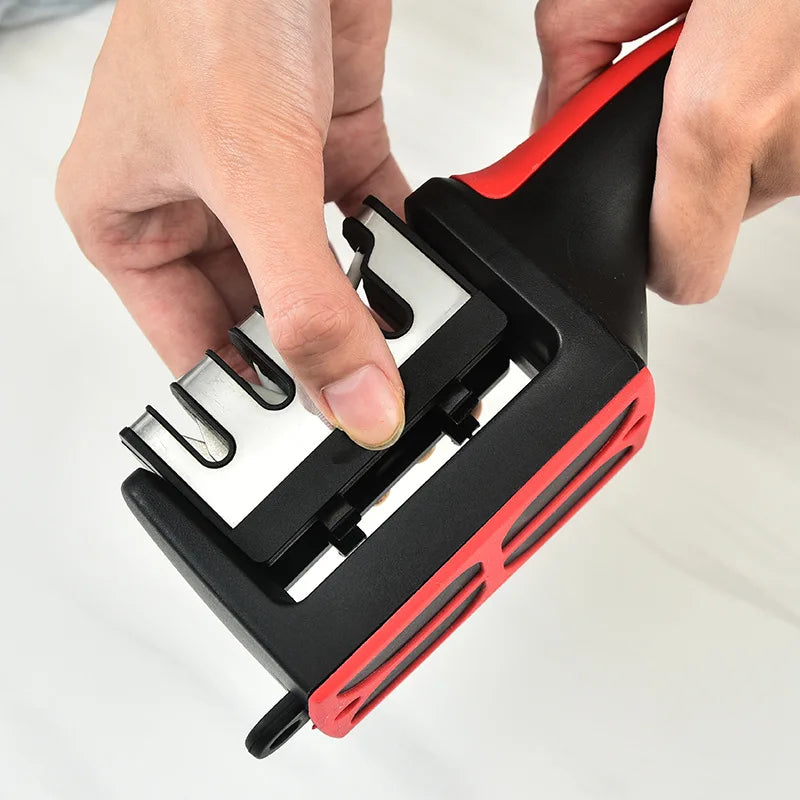 4 Stage Knife Sharpener Handheld Multi Functional Kitchen Sharpening Tool for All Blade Types