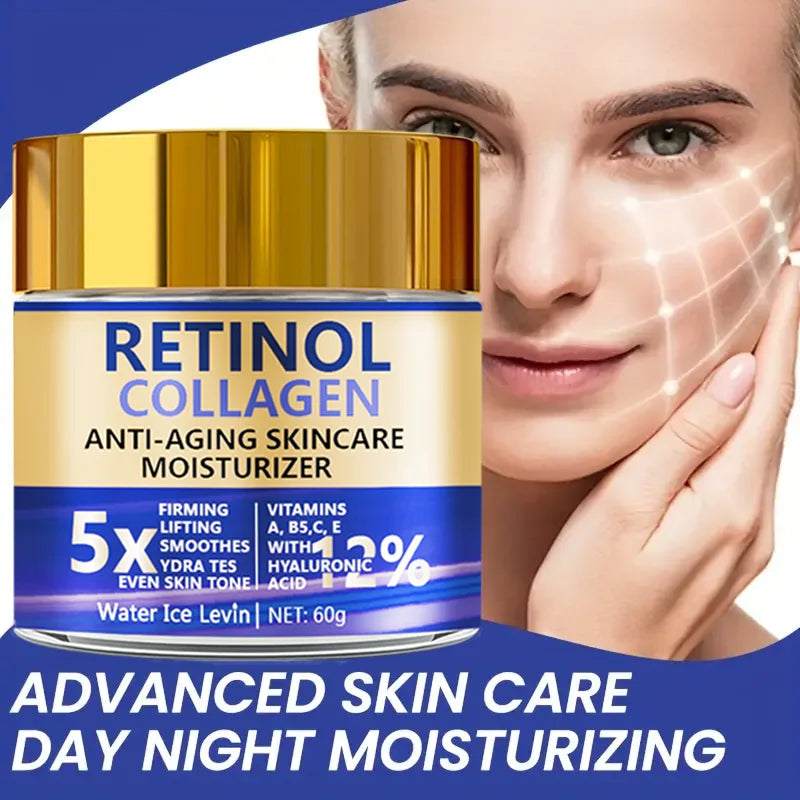 Retinol and Collagen Anti Aging Face Cream with Hyaluronic Acid for Firming and Moisturizing