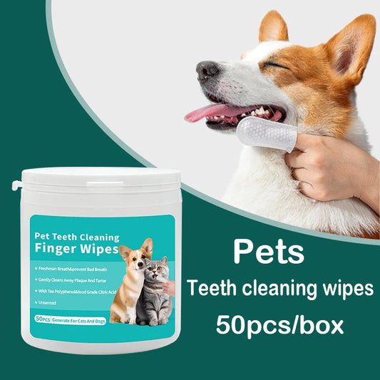 Disposable Pet Finger Toothbrush for Dogs and Cats Dental Cleaning Oral Hygiene Wipes
