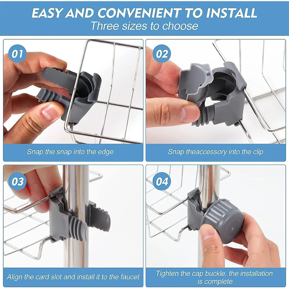 Kitchen Sink Drain Rack Sponge Holder and Soap Drainer Organizer for Faucet and Counter Storage