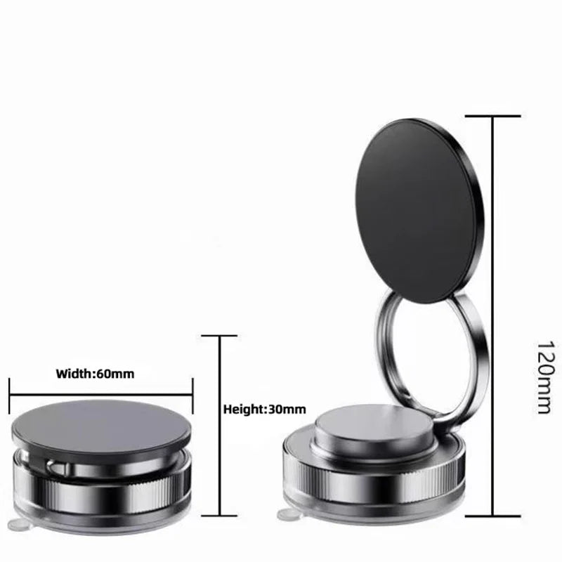 Magnetic Car Phone Mount 360 Degree Rotatable Suction Cup Dashboard Holder for All Smartphones