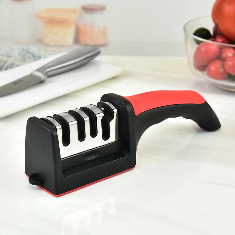 4 Stage Knife Sharpener Handheld Multi Functional Kitchen Sharpening Tool for All Blade Types