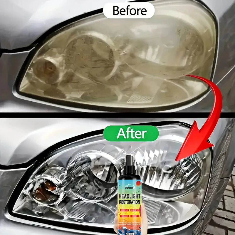 Headlight Restoration Kit with Protective Coating Spray to Remove Yellowing and Oxidation