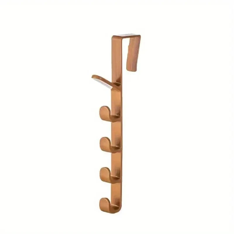 Over Door Clothes Hanger Rack with 5 Hooks for Bags Hats Jackets and Bedroom Organization