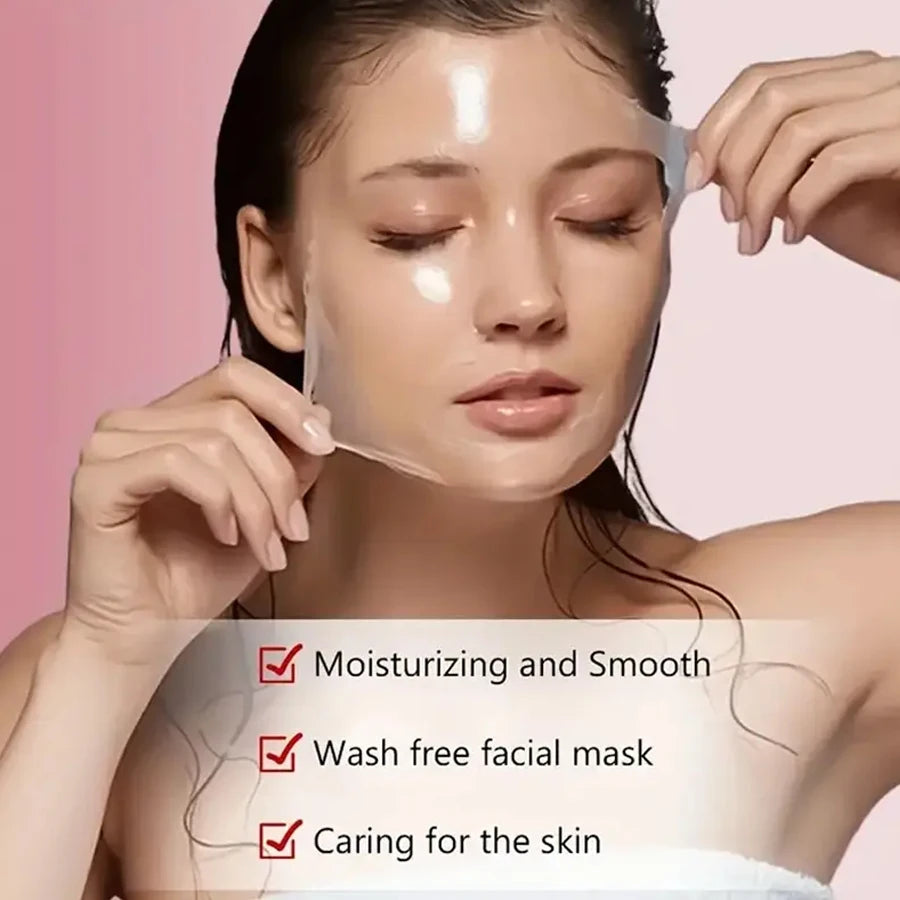 Collagen Peel Off Face Mask with Biotin and Kojic Acid for Deep Hydration and Skin Brightening