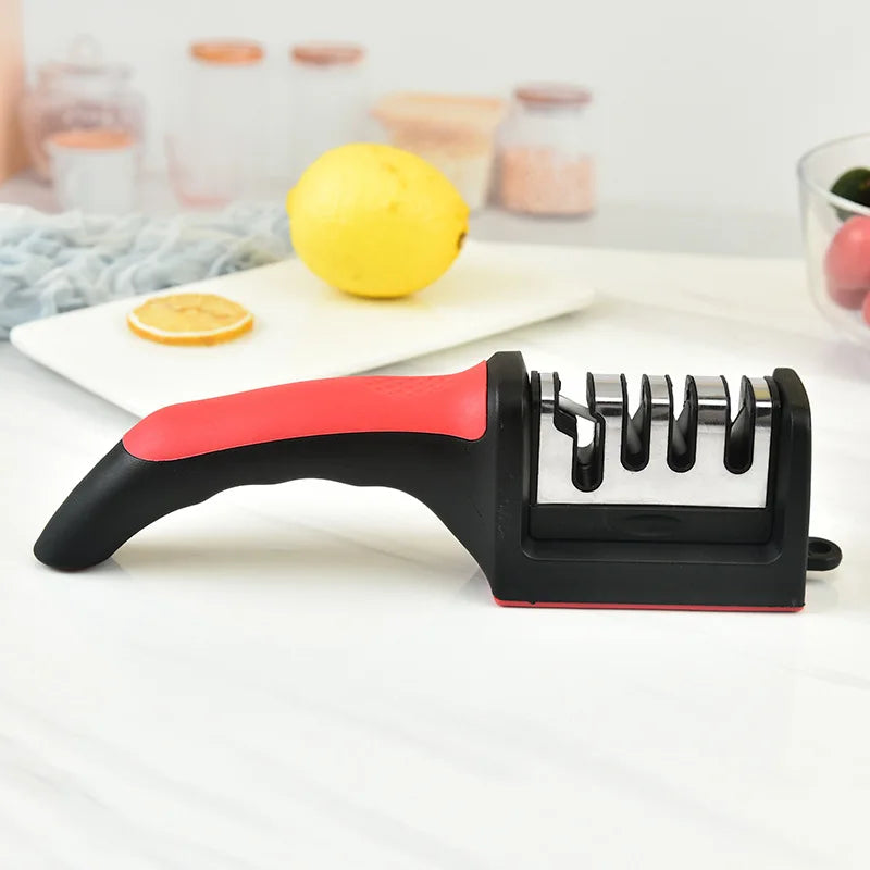 4 Stage Knife Sharpener Handheld Multi Functional Kitchen Sharpening Tool for All Blade Types