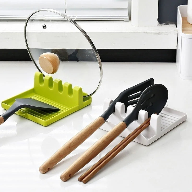 Kitchen Utensil Holder Spoon Rest and Spatula Rack Organizer Non Slip Food Grade Plastic