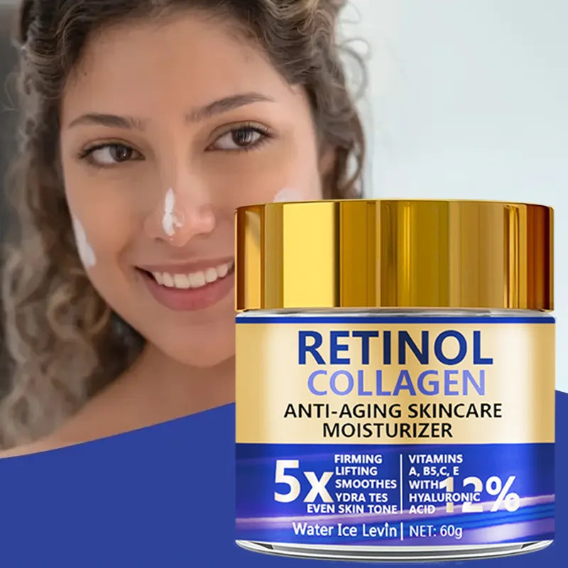 Retinol and Collagen Anti Aging Face Cream with Hyaluronic Acid for Firming and Moisturizing