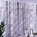 LED Fairy String Curtain Lights with 8 Remote Control Modes USB Powered for Christmas and Home Decor