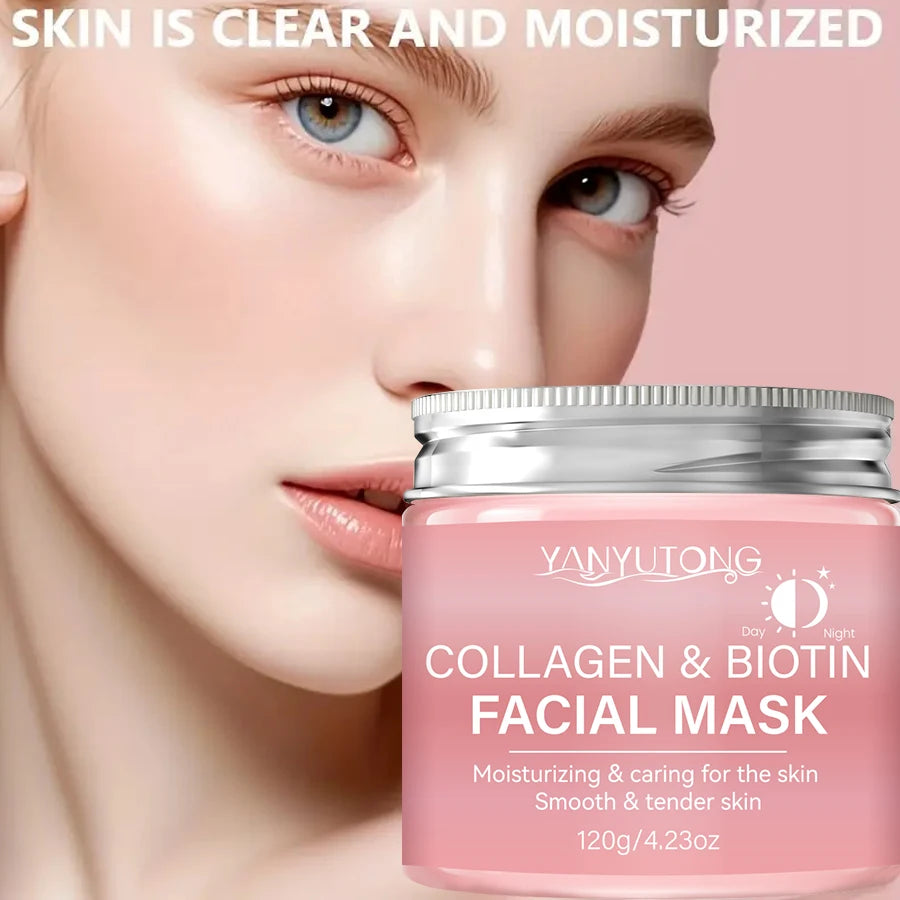 Collagen Peel Off Face Mask with Biotin and Kojic Acid for Deep Hydration and Skin Brightening