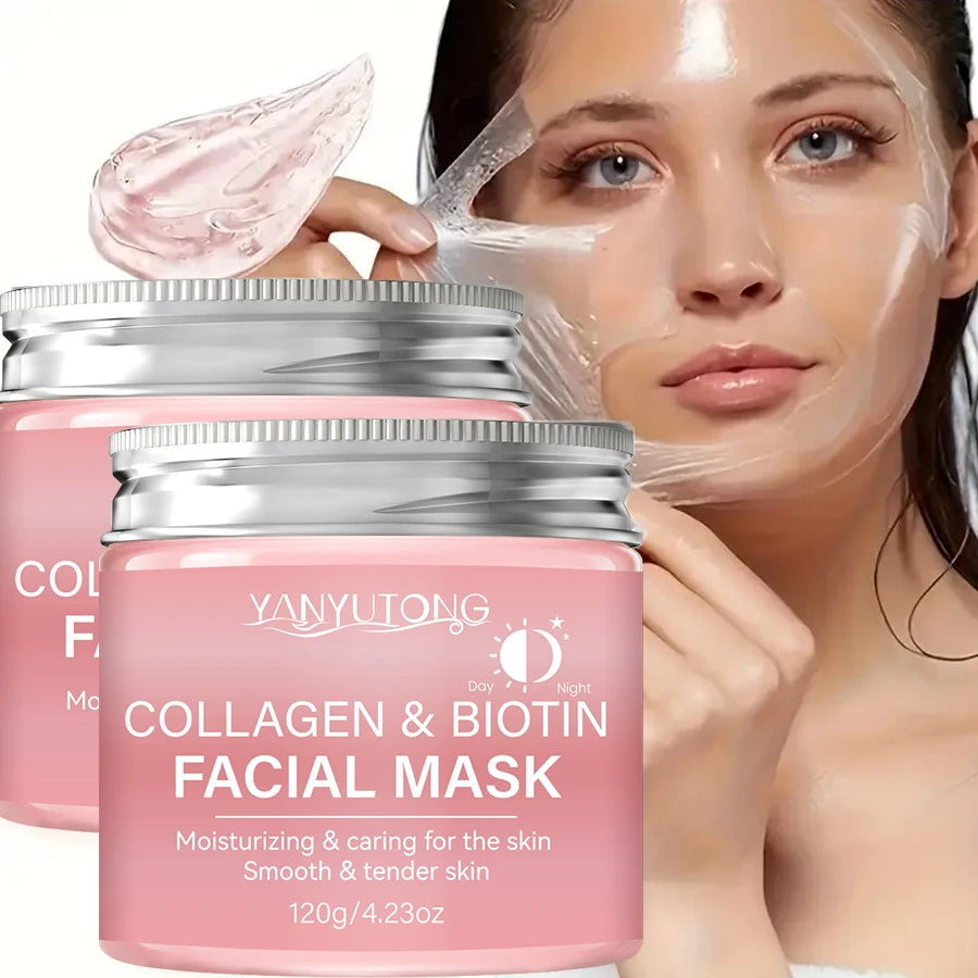 Collagen Peel Off Face Mask with Biotin and Kojic Acid for Deep Hydration and Skin Brightening