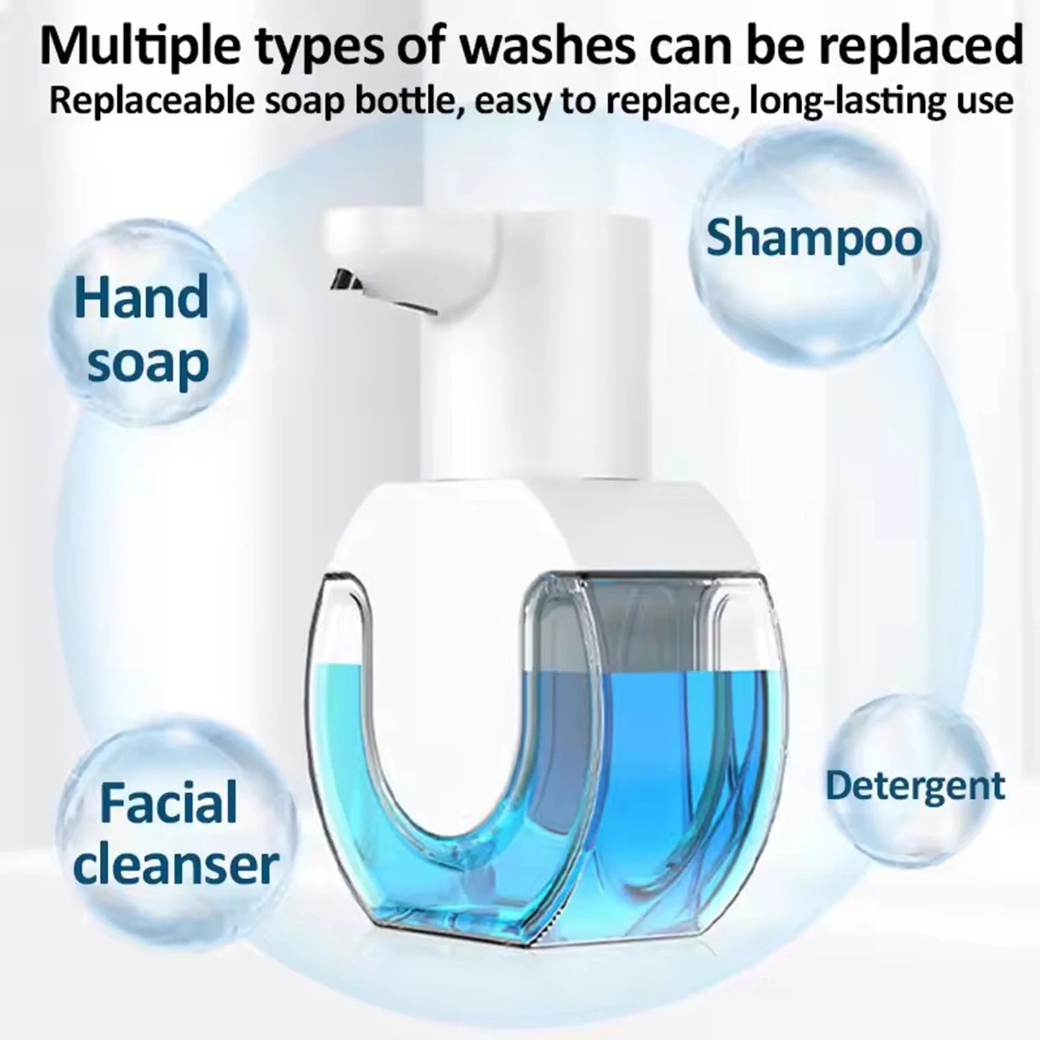 Automatic Soap Dispenser Wall Mounted 500ml Touchless Foam Dispenser with USB Charging for Bathroom