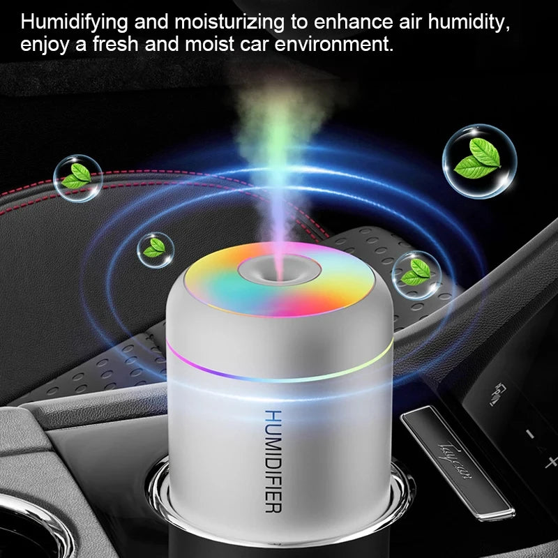 USB Mini Air Humidifier with Aroma Diffuser Cool Mist and LED Light for Bedroom and Desktop