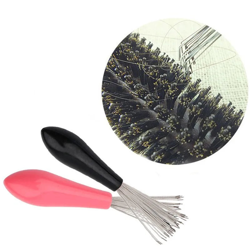 Hair Brush Cleaner Tool with Plastic Handle for Removing Embedded Hair and Lint from Combs