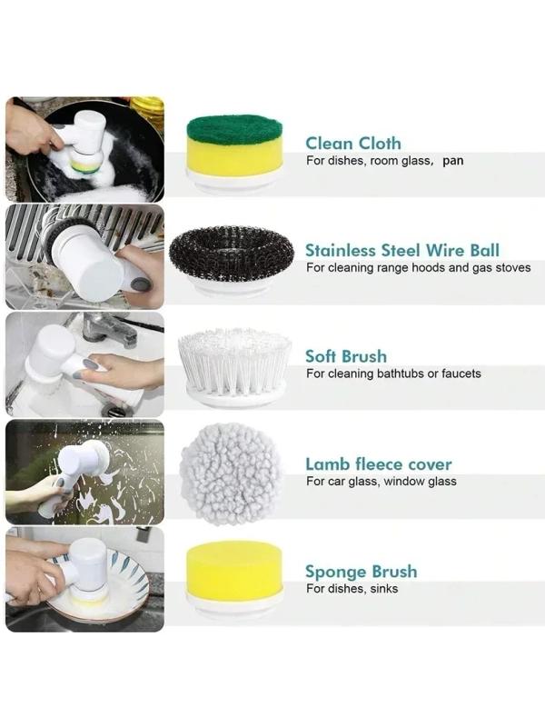 Cordless Electric Spin Scrubber with Rotating Brush Head for Bathroom Tiles Grout and Kitchen
