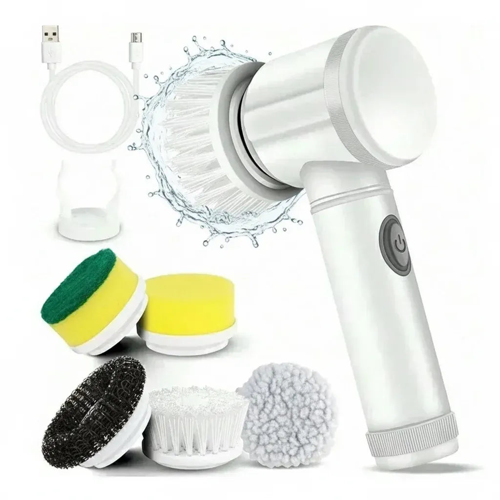 Cordless Electric Spin Scrubber with Rotating Brush Head for Bathroom Tiles Grout and Kitchen